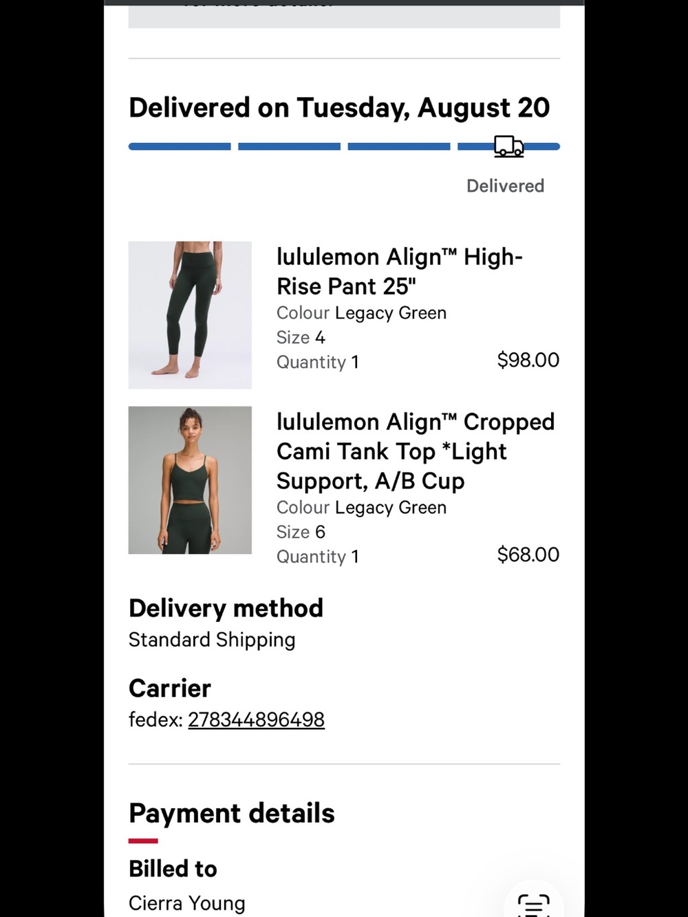 lululemon athletica Align High-Rise Leggings & top in Legacy Green
